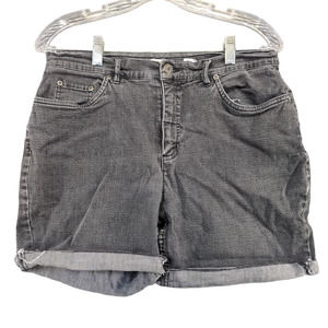Talbots Women's Stretch Jean Shorts Gray Size 12 Cotton Spandex Blend Pockets